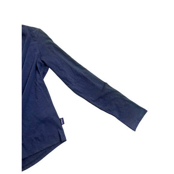 Patagonia Women’s S Henley Long Sleeve Shirt Blue Organic Cotton Casual Hiking - Picture 6 of 7